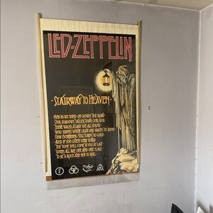 Bravado Led Zeppelin Stairway to Heaven Poster - Black, Red, Gold
